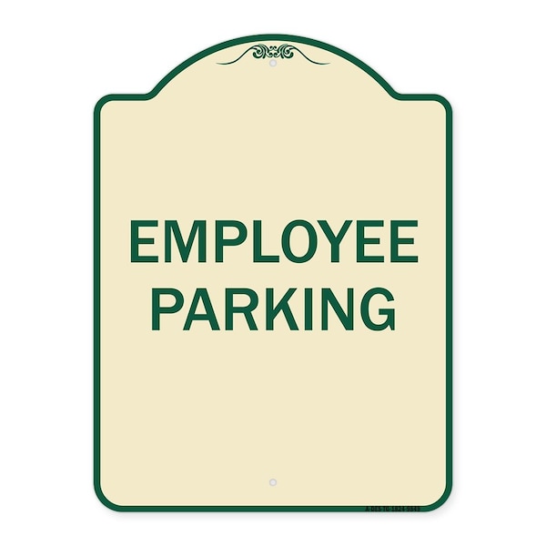 Signmission Designer Series Sign-Employee Parking, Tan & Green Heavy-Gauge Aluminum, 24" x 18", TG-1824-9849 A-DES-TG-1824-9849 - main